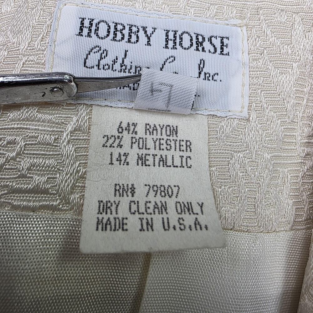 Vintage Hobby Horse Blazer Womens Large Cream Brocade Beaded Metallic Made USA - Picture 16 of 16